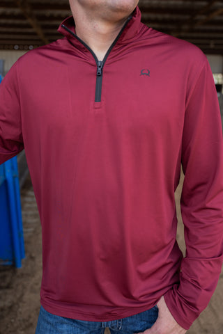 Cinch Mens Arenaflex 1/4 Zip {Burgundy}