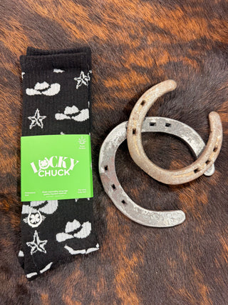 Lucky Chuck "Get Western" Socks {Black}