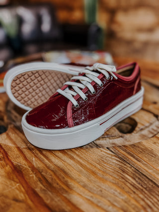 The Ariat Skylar Sneaker {Luxe Dubonnet Croc Print}