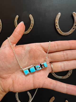 The Cotton Candy 4 Square Necklace