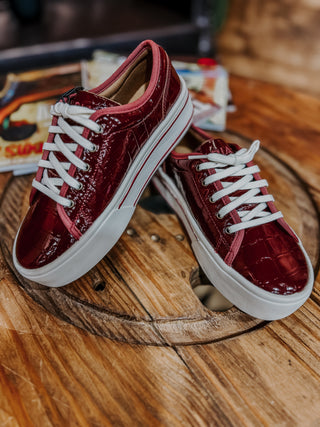 The Ariat Skylar Sneaker {Luxe Dubonnet Croc Print}