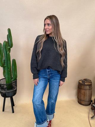 The Texanna Concho Sweater {Charcoal}