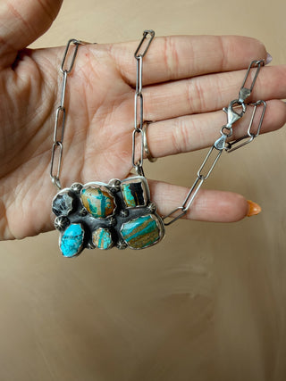 The Vance Mixed Media Cluster Necklace