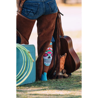 Lucky Chuck "Viva Diva Rebel" Socks {Brown}