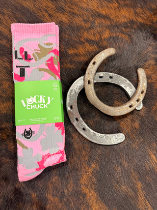 Lucky Chuck "Camo Kill It" Socks {Pink}
