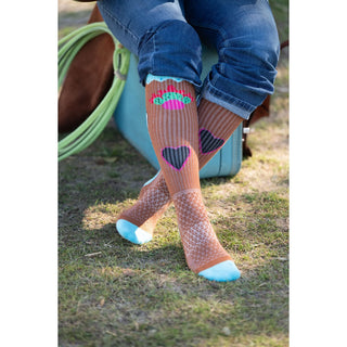 Lucky Chuck "Viva Diva Rebel" Socks {Brown}