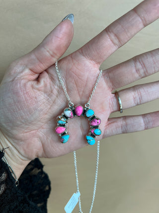 The Luna Cotton Candy Horseshoe Necklace