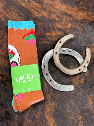 Lucky Chuck "Viva Diva Rebel" Socks {Brown}