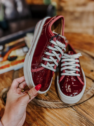 The Ariat Skylar Sneaker {Luxe Dubonnet Croc Print}