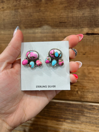 The Luna Cotton Candy Blossom Studs
