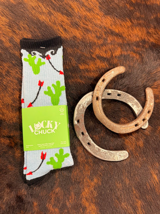 Lucky Chuck "Cowboy Compass" Socks {Blue}