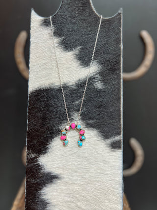 The Luna Cotton Candy Horseshoe Necklace