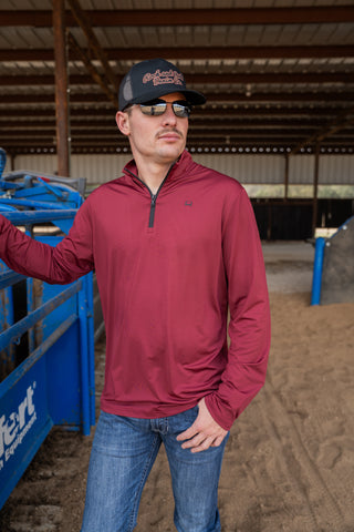 Cinch Mens Arenaflex 1/4 Zip {Burgundy}