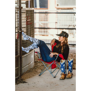 Lucky Chuck "Broke Ass Ranch" Socks {White}