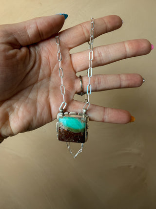 The Aquaprase Square Necklace