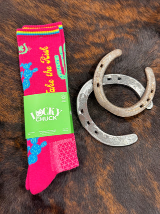 Lucky Chuck "Take the Risk" Socks {Hot Pink}