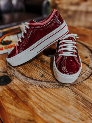 The Ariat Skylar Sneaker {Luxe Dubonnet Croc Print}