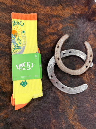 Lucky Chuck "Desert Spirit Cowgirl" Socks {Yellow}