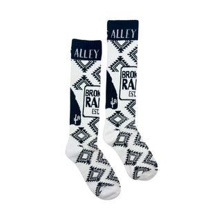 Lucky Chuck "Broke Ass Ranch" Socks {White}