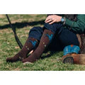 Lucky Chuck "Fringe Long Live Cowboys" Socks {Brown}