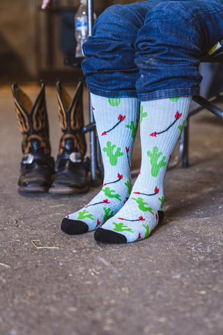 Lucky Chuck "Cowboy Compass" Socks {Blue}