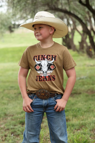 Cinch Youth Aztec Bull Skull Tee - Cinch