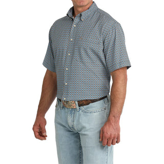 Cinch Men's Arenaflex Geo Printed SS Button Down - Cinch 3