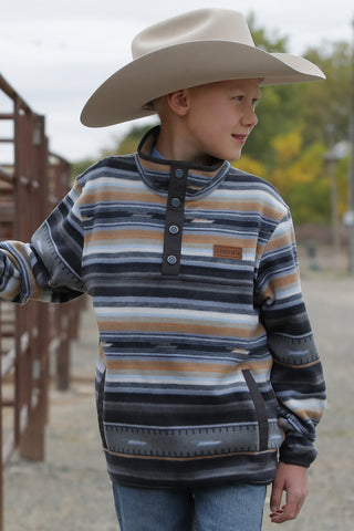 Cinch Boys Striped Snap Fleece Pullover