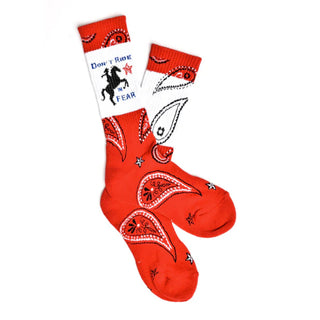 Lucky Chuck "Don't Ride in Fear" Socks {Red}