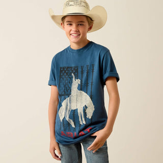 Ariat Boy's Flag Bronco Tee {Key Largo}