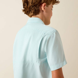 Ariat Boy's VentTek Outbound Short Sleeve Button Up {Blue Glow}