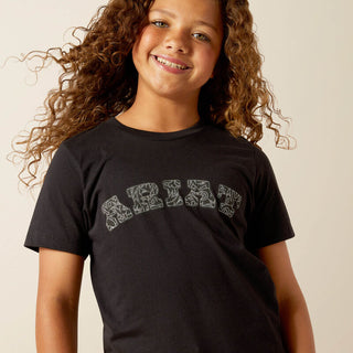Ariat Girls Boot Stitch Logo Tee {Black}