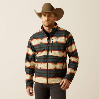 Ariat Men's Softshell Logo Jacket {Red Southwest}