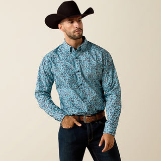 Ariat Men's Phelps Paisley Printed Button Down {Blue Elixir}