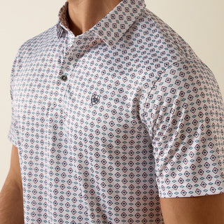 Ariat Men's All Over Print Polo {White}