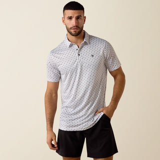 Ariat Men's All Over Print Polo {White}