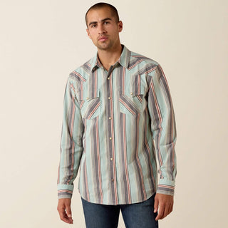 Ariat Men's Retro Hesperus Fitted Pearl Snap {Aquifer Plaid}