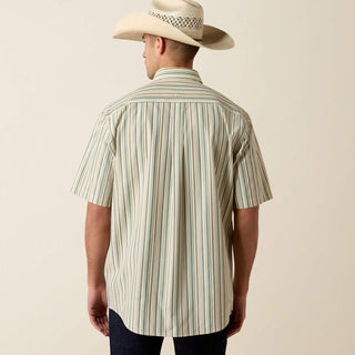 Ariat Men's Pro Series Stevie Short Sleeve Button Down {White Multi Stripe}