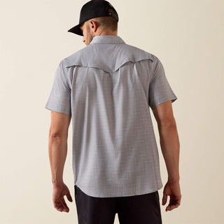 Ariat Men's VentTEK Fitted Short Sleeve Pearl Snap {Sky Rocket}