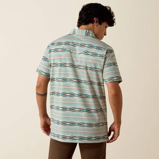 Ariat Men's Retro Fitted Western Snap Polo {Moonbeam}
