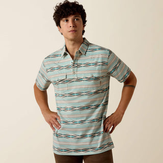 Ariat Men's Retro Fitted Western Snap Polo {Moonbeam}