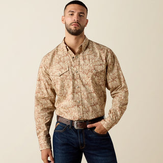 Ariat Men's Fynn Paisley LS Pearl Snap {Irish Cream Paisley Print} 10073620
