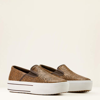 Ariat Skylar Slip On Shoe {Brown Floral Embossed}