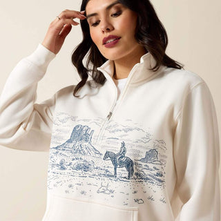Ariat Women's Traveler 1/2 Zip Sweatshirt {Sea Salt}