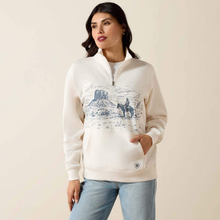 Ariat Women's Traveler 1/2 Zip Sweatshirt {Sea Salt}