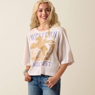 Ariat Women's Western Wanderlust Cropped Tee {Sea Salt}