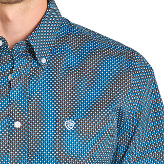 Rock & Roll Geo Print LS Button Down 2