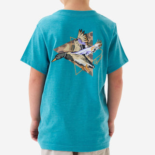 Burlebo Youth Pintail Triangle Duck Tee  Y-SST-PTRI-CYN - Burlebo 1