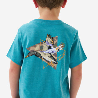 Burlebo Youth Pintail Triangle Duck Tee  Y-SST-PTRI-CYN - Burlebo 3