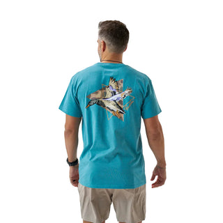 Burlebo Men's "Pintail Triangle Duck" Tee  SST-PTRI-CYN - Burlebo 1